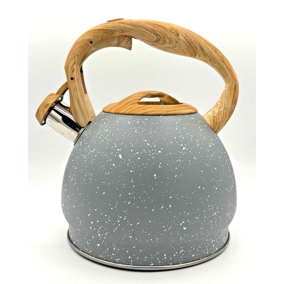 Well Equipped‎ Kitchen Stainless Steel Tea Kettle Ergonomic Wood Rubber Handle - Picture 4 of 16